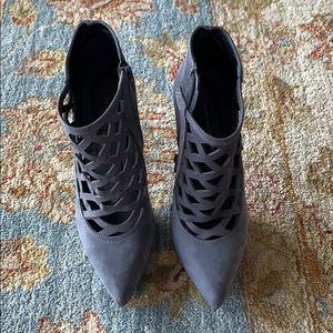 Gray suede booties